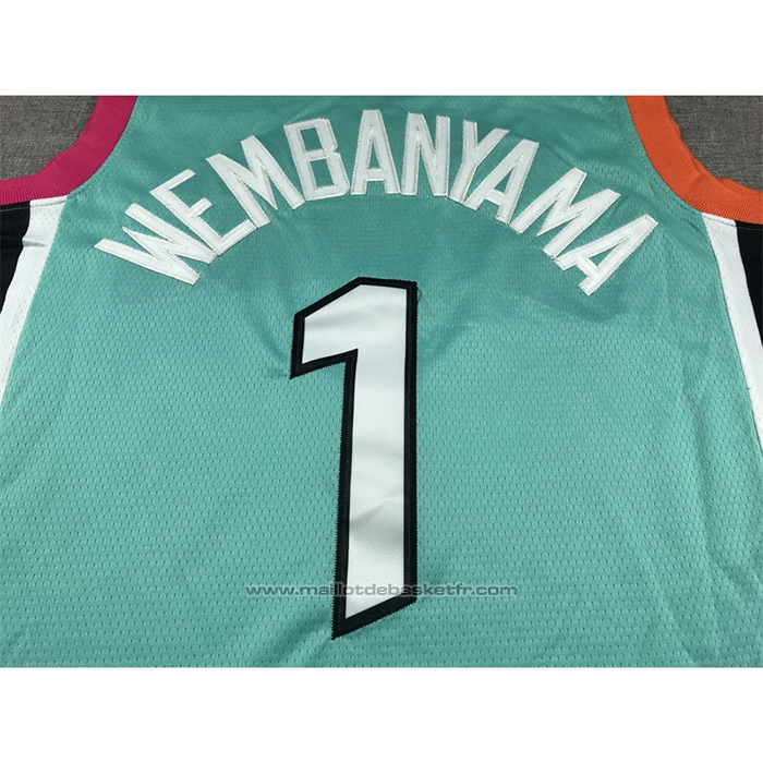 Maillot San Antonio Spurs Victor Wembanyama #1 Ville 2022-23 Vert